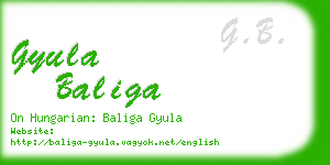 gyula baliga business card